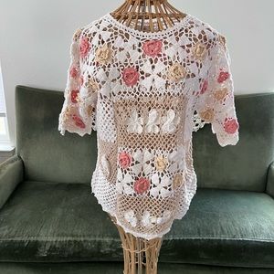 Floral Crochet Top L Worthington